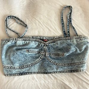 Pilcro by Anthropologie Strapless Denim Bustier